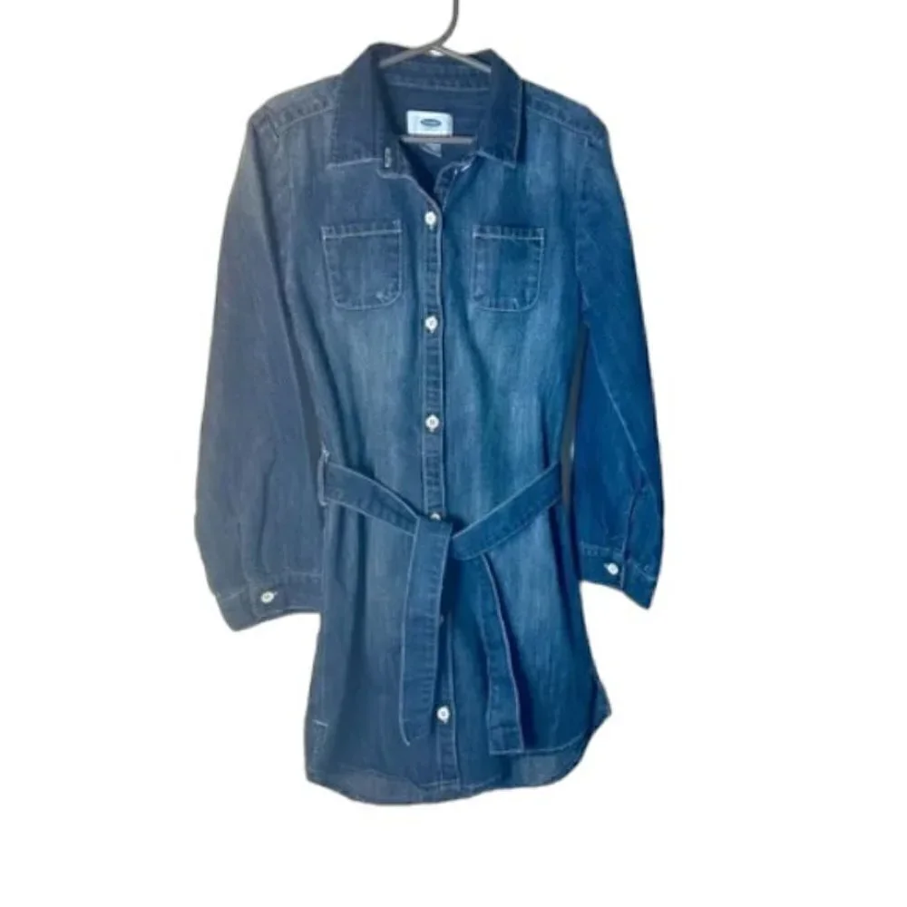 Old Navy Girl’s Jean Dress Size Small 6/7 Long Sleeve